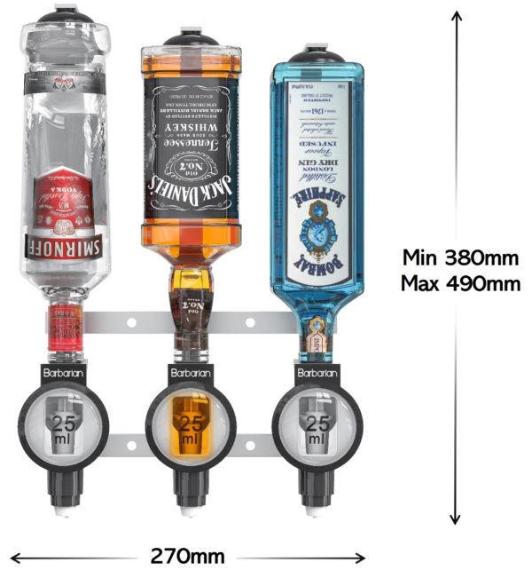 Bar Optics for Spirits Wall Rack 3 Bottle Professional - Image 5